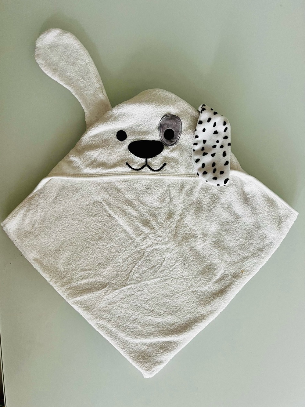 Bamboo Baby Hooded Bath Towel Doggy face Plush White Puppy Hooded Baby Towel -